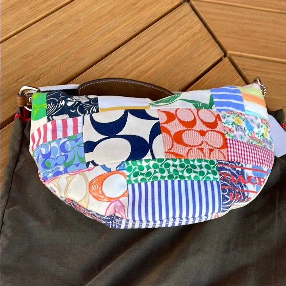 Coach M0673-10441 Hampton Hobo Multicolor Patchwork Shoulder Bag - Picture 3 of 9